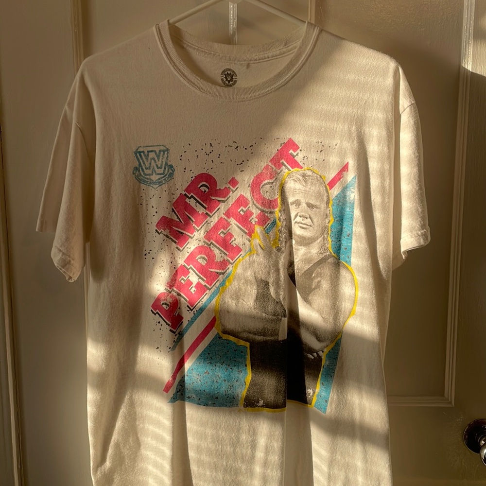 Vintage Shirt MR. PERFECT WWE tee funny cute Medium